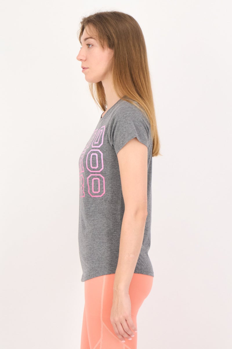 Aeropostale Women Sportswear Fit Short Sleeves Training T-shirt, Grey - Image 4